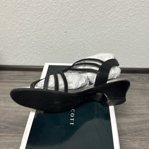 KAREN SCOTT Black Rhinestone Strappy Elinoor Round Toe Slip On Slingback (WIDE) - Picture 3 of 6